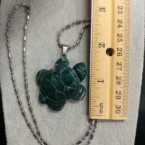 Turtle Indian Agate Necklace Natural Gemstone Crystal Tortoise Pendant 🐢 - Picture 14 of 17